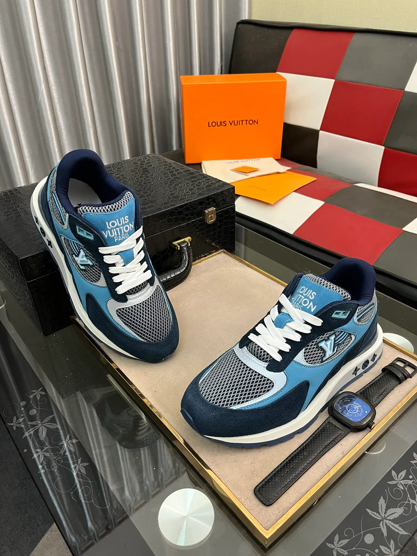 Men's Men's Shoes 💰660⌚️⌚️【LOUIS VUITTON) New 🍀LV Louis Vuitton*——LV classic dad shoes trendy shoes! Made of imported original soft calf leather, imported fly woven lining. Original wear-resistant rubber outsole! High quality products! Code number: 38-44